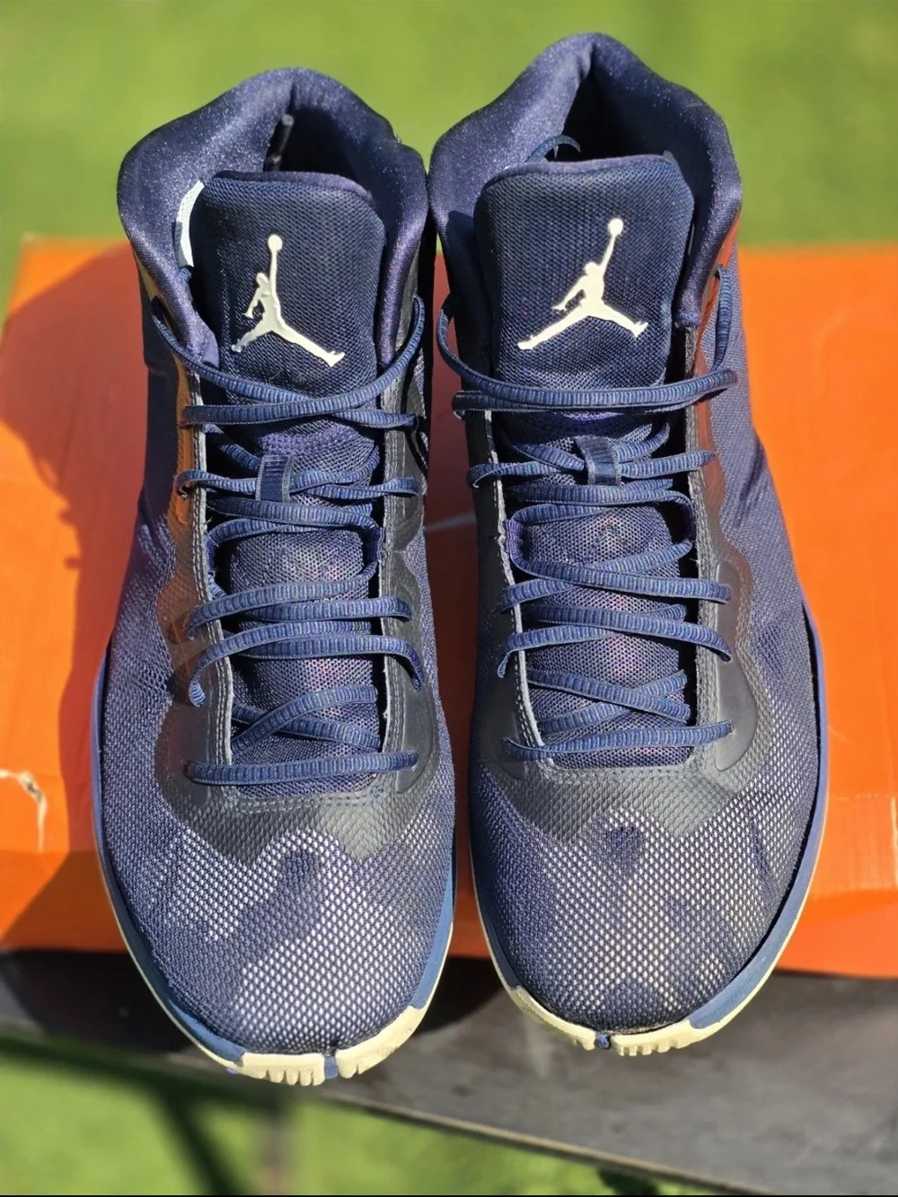 Air Jordan Men’s Navy Blue Basketball Shoes Navy blue camo Jordan’s size 13
